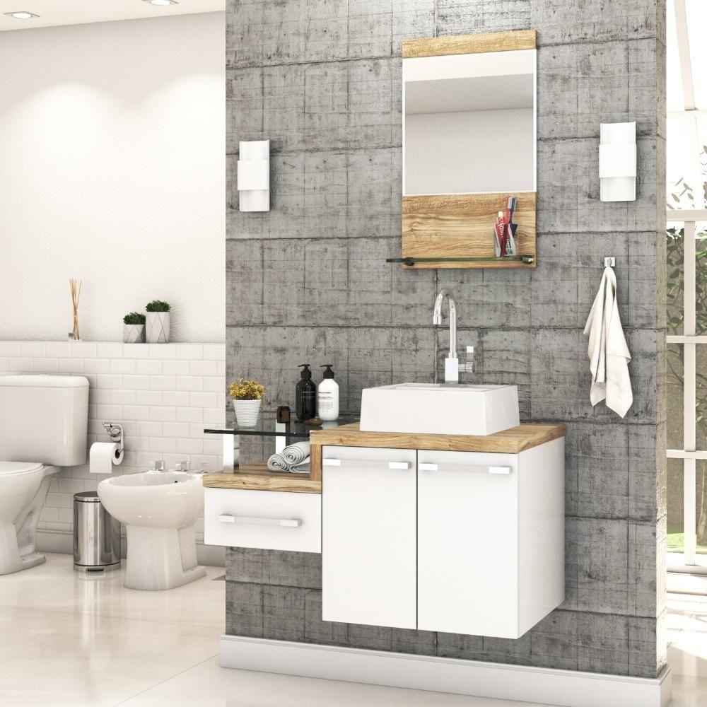 Conjunto Balcão C-cuba Q32 E Espelheira Legno 831 Branco Chess C-branco Chess Branco Chess C-carvalho - 1