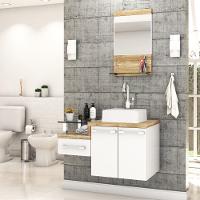 Conjunto Balcão C-cuba Q32 E Espelheira Legno 831 Branco Chess C-branco Chess Branco Chess C-carvalho - 1