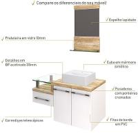 Conjunto Balcão C-cuba Q32 E Espelheira Legno 831 Branco Chess C-branco Chess Branco Chess C-carvalho