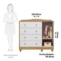 Jogo De Quarto Infantil Elô Com Janela Cômoda E Berço Branco Brilho/amêndoa - Móveis Peroba - 3