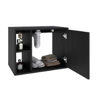 Conjunto Balcão C-cuba Q32 E Espelheira Soft 600 Branco Chess C-snow Preto ônix - 3