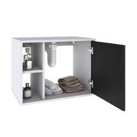 Conjunto Balcão C-cuba Q32 E Espelheira Soft 600 Branco Chess C-nogal Branco Chess C-preto ônix - 3