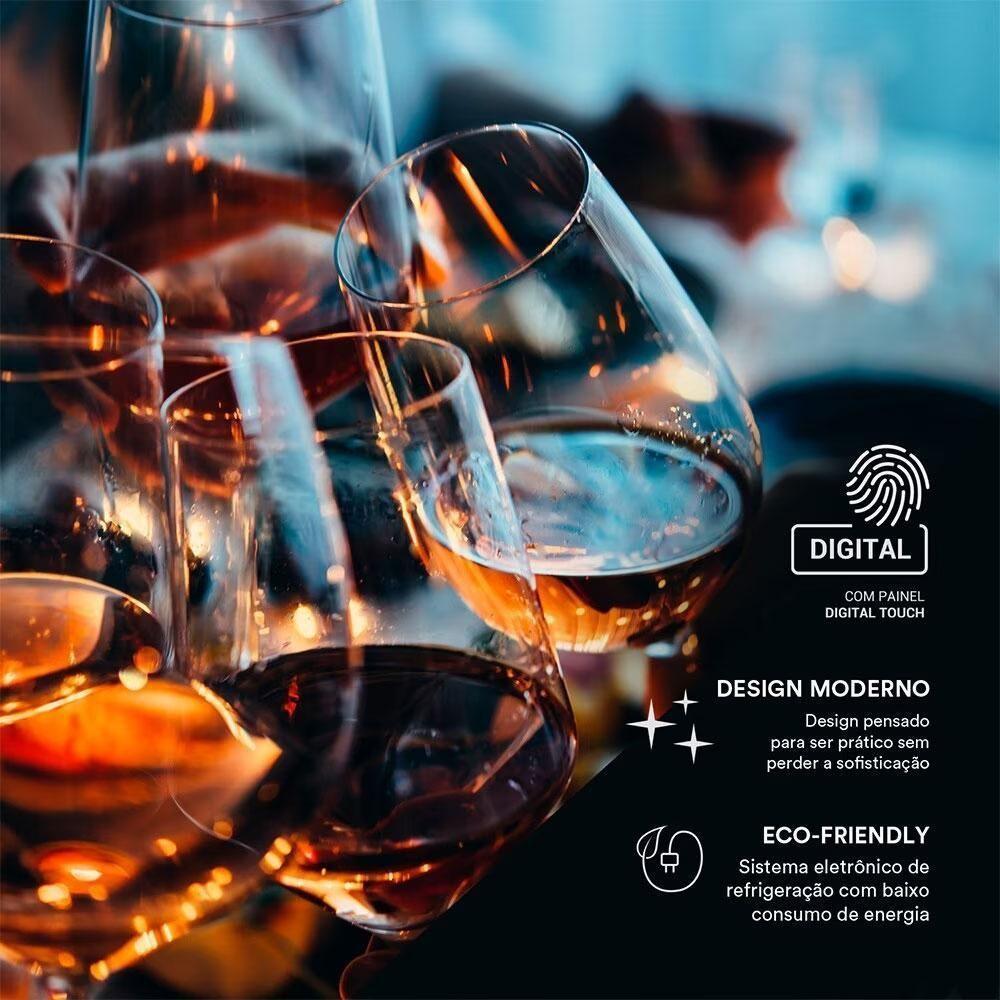 Adega Climatizada 16 Garrafas Eletrônica Painel Touch Porta Full Glass Eae16 Bivolt Eos B169161 - 6