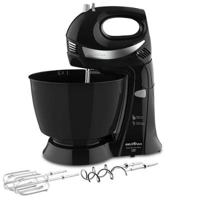 Batedeira Convencional Britânia Diamante Duo Mixer 4,3L 350W 4 Velocidades Preto 110V