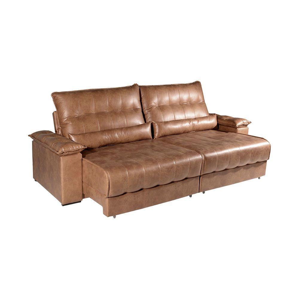 Sofa Bom Pastor Cj Retratil Reclinavel Orleans 2,30m Caramelo - 1