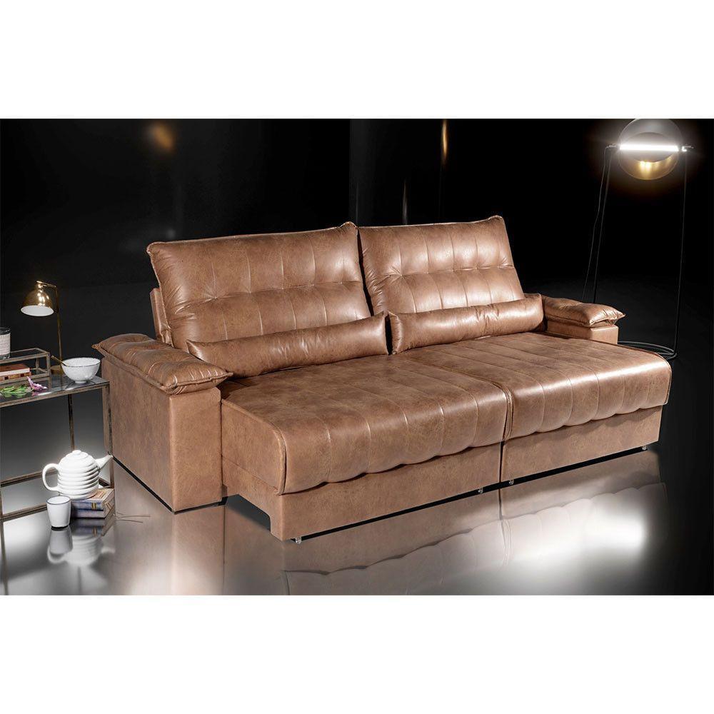 Sofa Bom Pastor Cj Retratil Reclinavel Orleans 2,30m Caramelo - 3