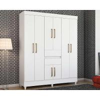 Guarda Roupa Solteiro 8 Portas e 2 Gavetas Munique Branco - Demóbile - 1