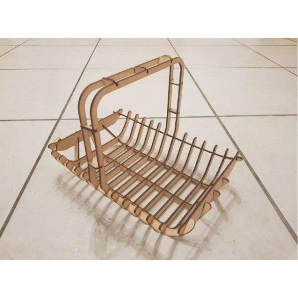 Cesta De Fruta Com Alça Corte à Laser Em Mdf - 3