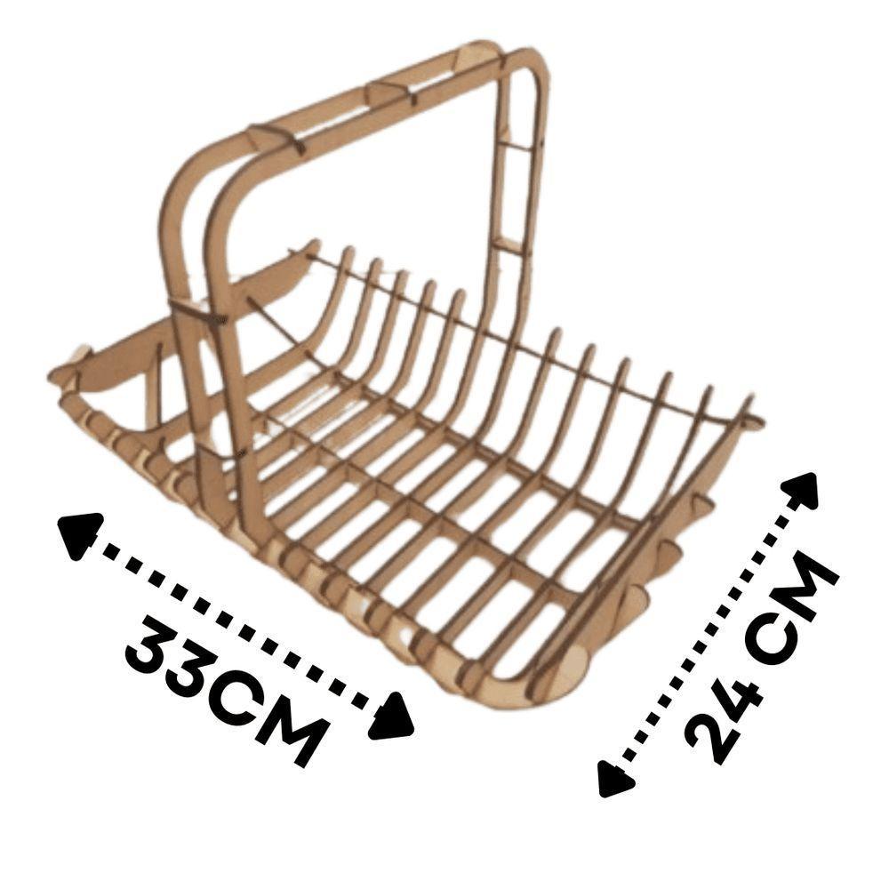 Cesta De Fruta Com Alça Corte à Laser Em Mdf - 4