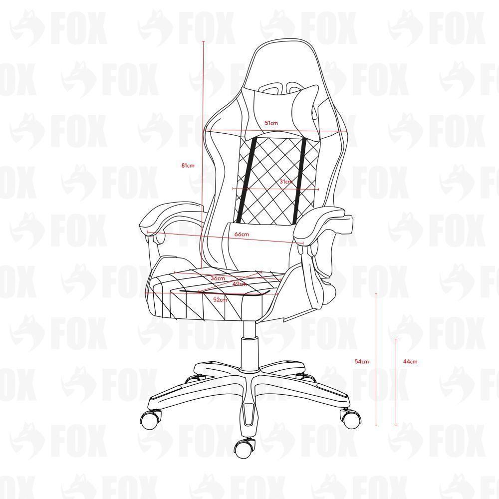 Cadeira Gamer Fox Racer Rgb Com Iluminação Led Marrom Ut-c1583l - 5