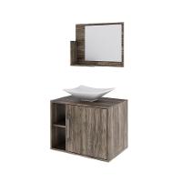 Conjunto Balcão C-cuba L38 E Espelheira Soft 600 Carvalho C-preto ônix Carvalho Dark - 2