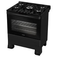 Fogão Mueller 5 Bocas Com Mesa De Vidro E Grades De Ferro Preto Bivolt - 5