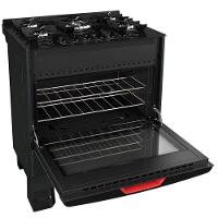 Fogão Mueller 5 Bocas Com Mesa De Vidro E Grades De Ferro Preto Bivolt - 8