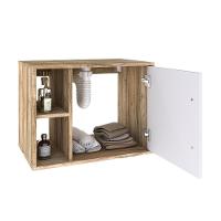 Conjunto Balcão C-cuba L38 E Espelheira Soft 600 Carvalho Carvalho C-branco Chess - 3