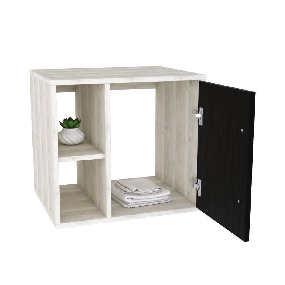 Conjunto Balcão C-cuba L38 E Espelheira Soft 500 Snow C-branco Chess Snow C-preto ônix - 3