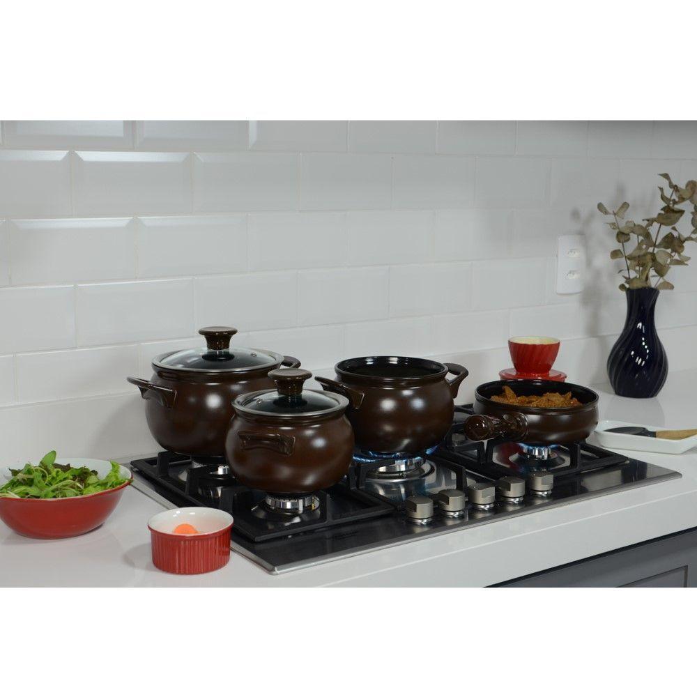 Jogo De Panelas De Cerâmica New Premier Joy 5 Peças Chocolate Ceraflame - 4