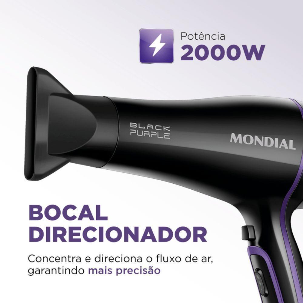 Secador De Cabelos Mondial Black Purple Scn-01 Preto 220 V - 2