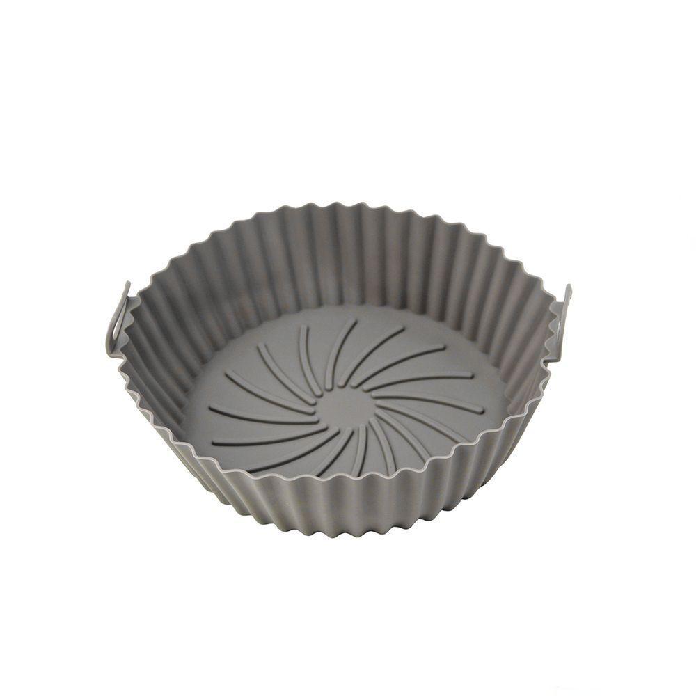 Forro Para Air Fryer De Silicone Forma Reutilizavel Antiaderente Cinza - 1
