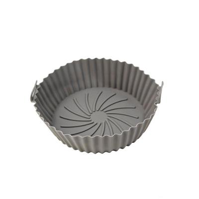 Forro Para Air Fryer De Silicone Forma Reutilizavel Antiaderente Cinza