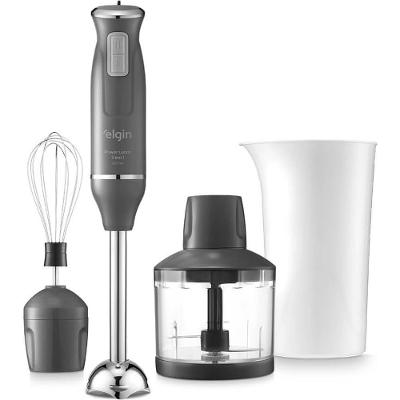 Mixer de Alimentos Cinza Lunar Inox 600W 3 em 1 Copo 700ml Elgin 110V