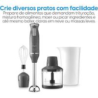 Mixer de Alimentos Cinza Lunar Inox 600W 3 em 1 Copo 700ml Elgin 110V - 2