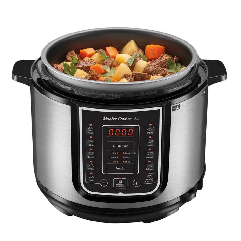Panela De Pressão Mondial Elétrica Digital 5L 900w Pe-38 Preto/inox - 220V - 3