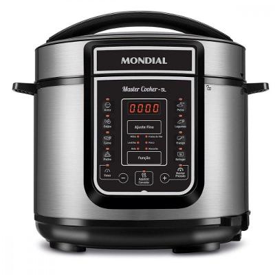 Panela de Pressão Elétrica Digital Mondial PE-38 5L 900W Preto Inox 220V