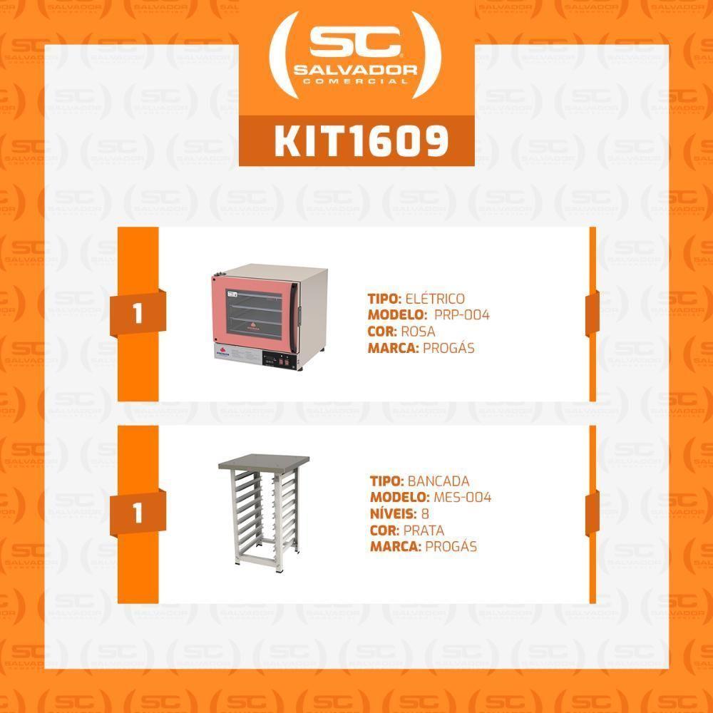 Kit Progás Forno Turbo Elétrico Prp-004 Plus 110V Rosa + Bancada Mes-004 - 2