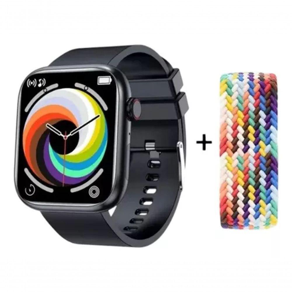 Smartwatch Sw8 A Prova Dágua + 2 Pulseiras + Película Preto - 2