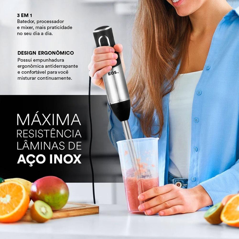 Mixer 3 Em 1 Inox Duas Velocidades Batedor Fue Miniprocessador Emx02 220v - Eos 220v - 3