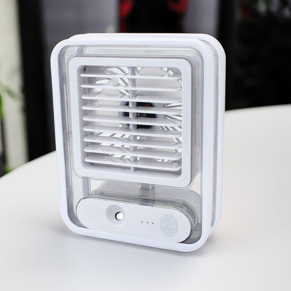 Ventilador Portatil Umidifcador Luminaria Usb De Mesa 3 Velocidades Branco - 1