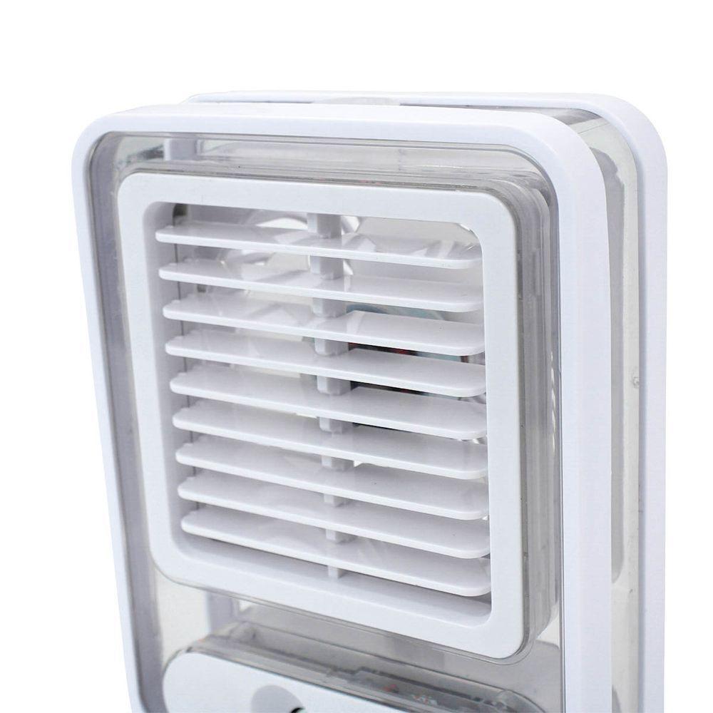 Ventilador Portatil Umidifcador Luminaria Usb De Mesa 3 Velocidades Branco - 5
