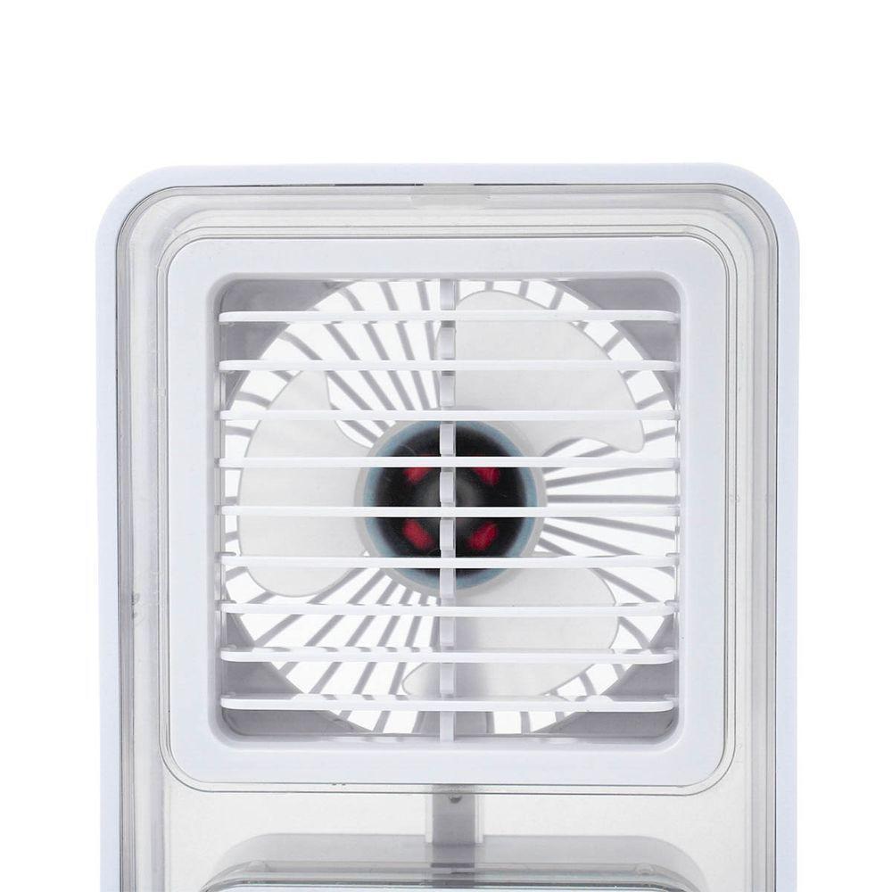 Ventilador Portatil Umidifcador Luminaria Usb De Mesa 3 Velocidades Branco - 7