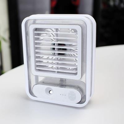Ventilador Portatil Umidifcador Luminaria Usb De Mesa 3 Velocidades Branco