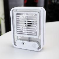 Ventilador Portatil Umidifcador Luminaria Usb De Mesa 3 Velocidades Branco - 1