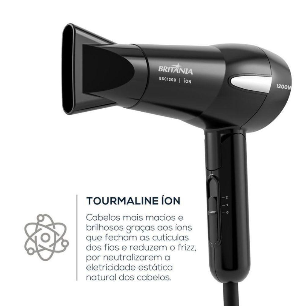 Secador Britania Ion Tourmaline BSC1200 1200W Preto Bivolt - 4