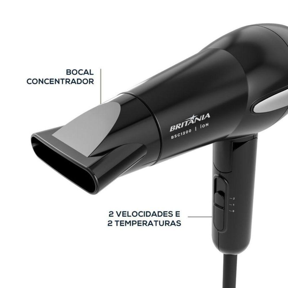 Secador Britania Ion Tourmaline BSC1200 1200W Preto Bivolt - 5