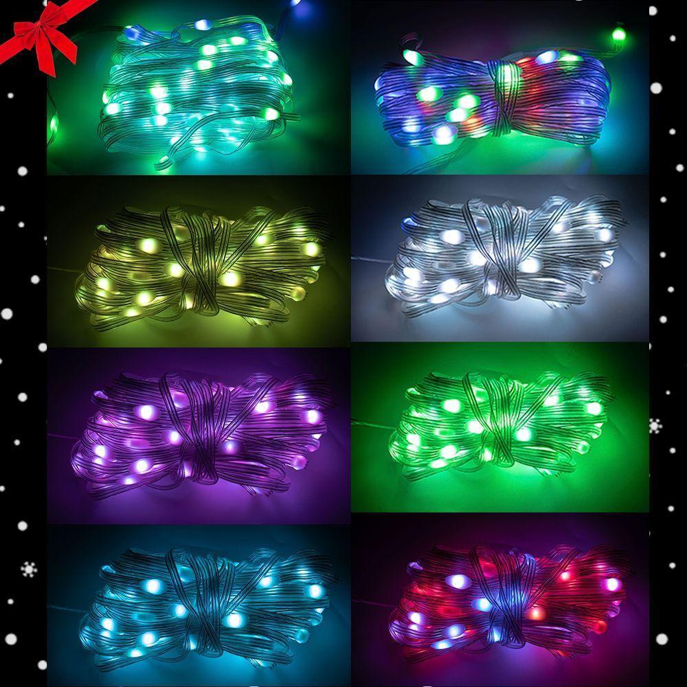 Led Pisca Linha Com 10 Metros 100 Lampadas 9 Modos Rgb Usb Controla Por App Natal Ano Novo - 2