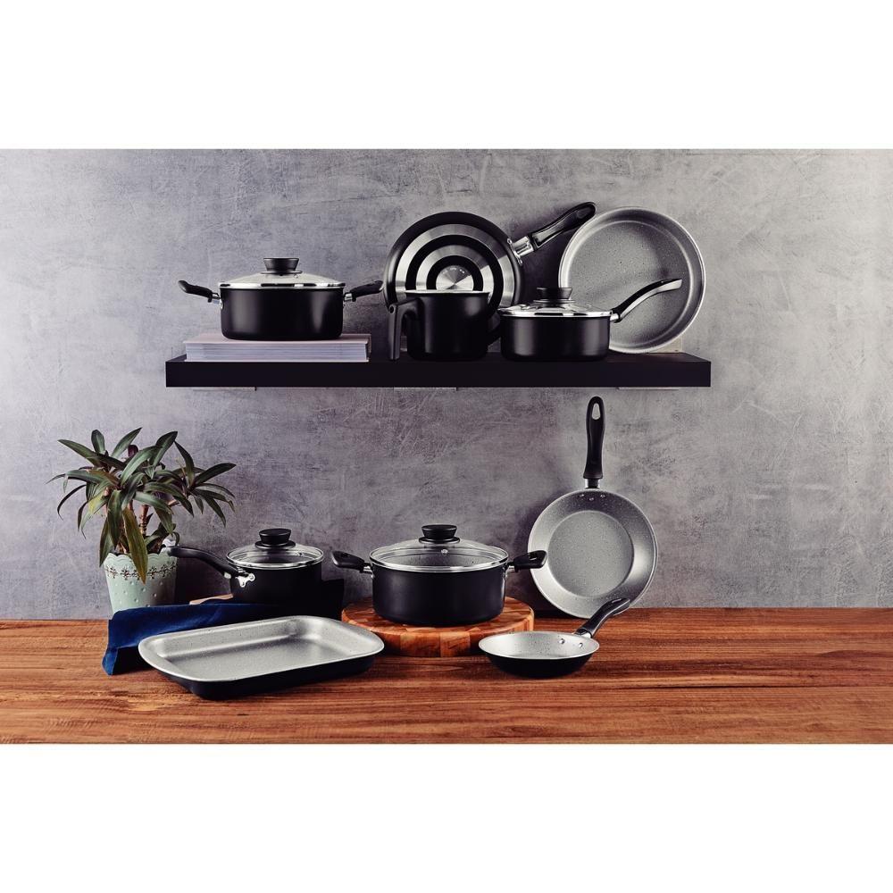 Jogo De Panelas 10 Peças Linz Cores Antiaderente Tramontina Preto - 5