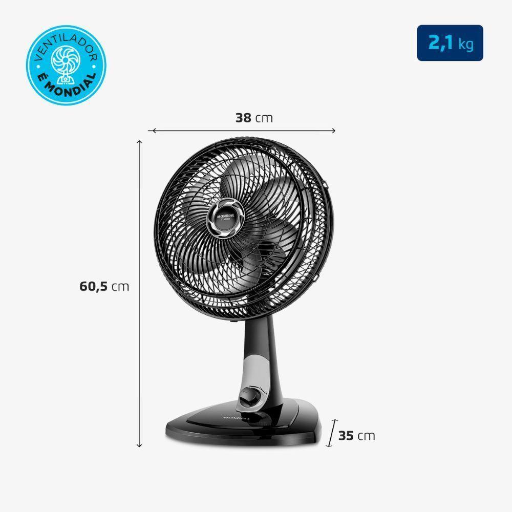 Ventilador Mondial Vt-30nb 30cm Preto Com Prata 127 V - 2