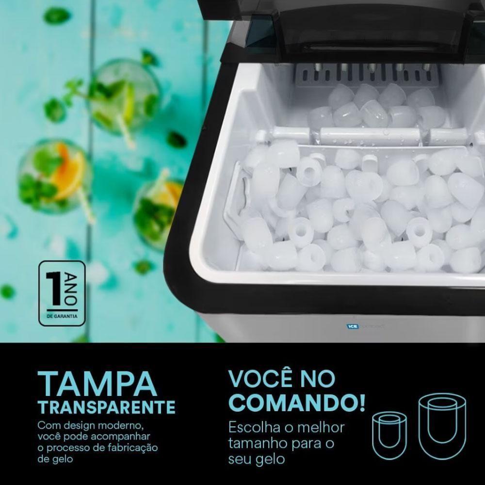 Máquina De Gelo Prata 15kg Ice Compact Emg02s 220v - Eos 220v - 3