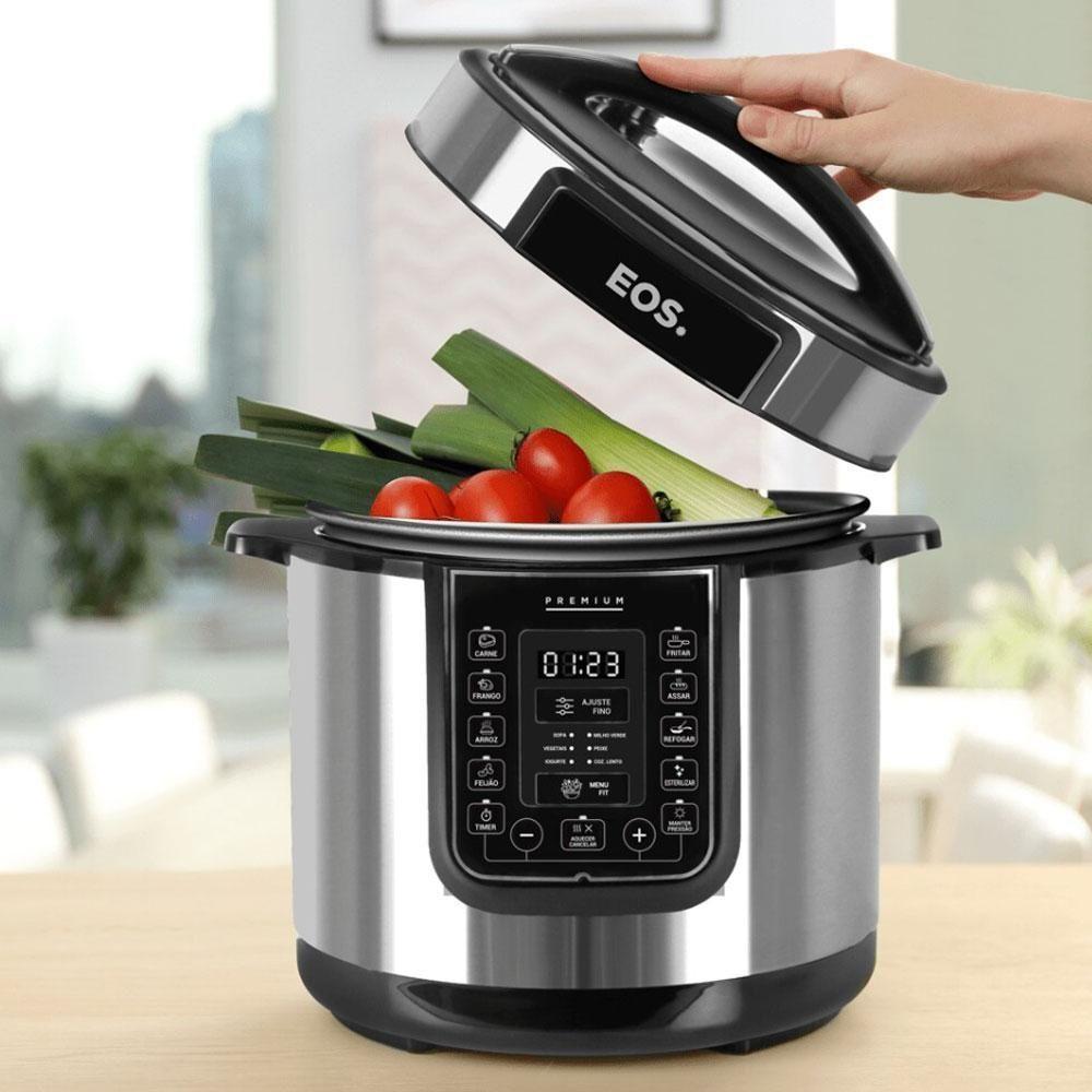 Panela De Pressão Elétrica Caçarola Multicooker Multiuso Digital Inox 6l Epp60di 220v - Eos 220v - 8