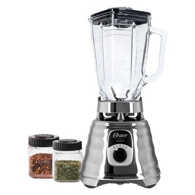Kit de Liquidificador e Mini Jarras Oster New Osterizer Clássico Chrome Vidro Prata 220V