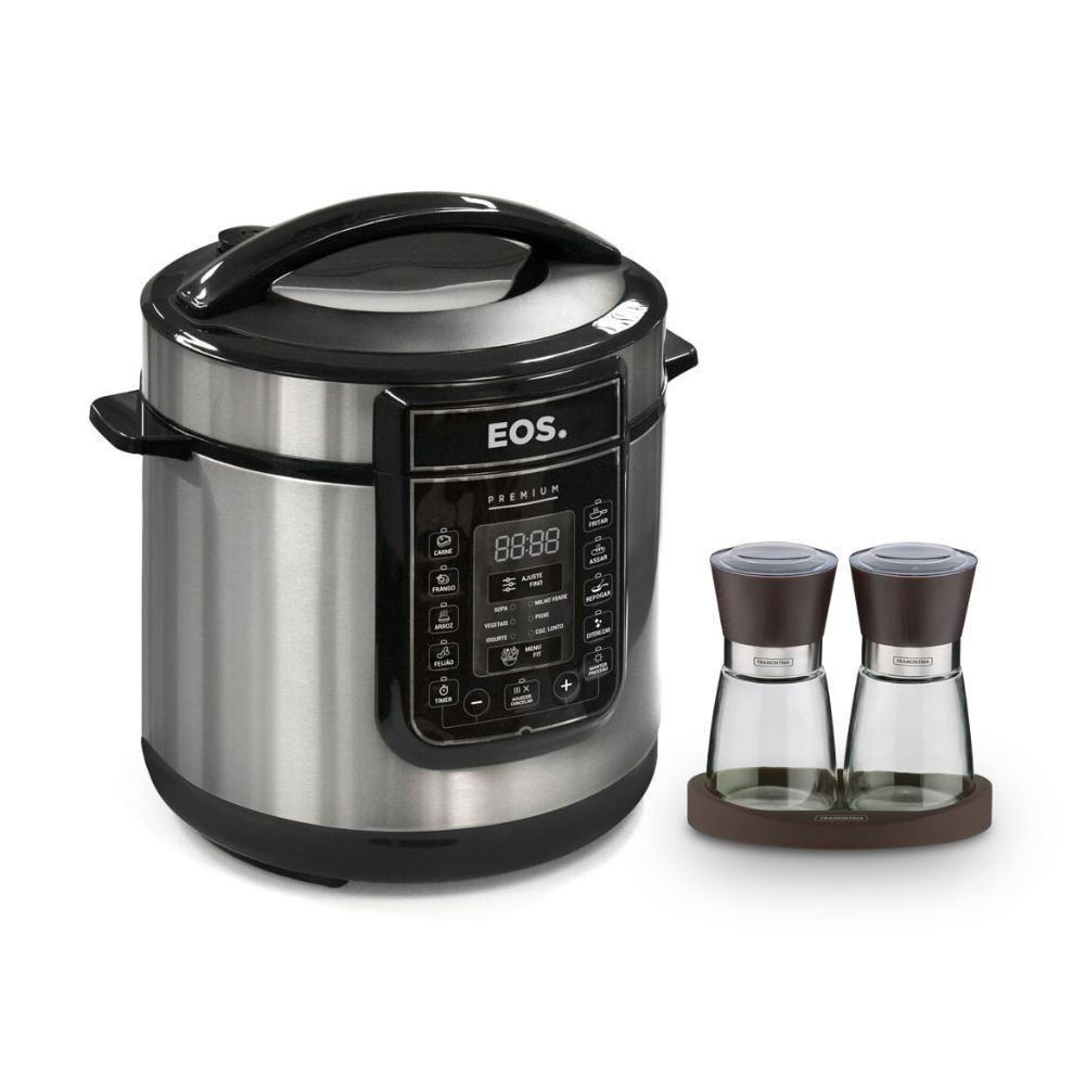 Panela De Pressão Elétrica Digital Epp60di 220v Eos Com Moedor Sal E Pimenta Churrasco Tramontina 220v - 1