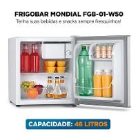 Frigobar Mondial 46L Porta Reversível Branco FGB-01-W50 220V - 2
