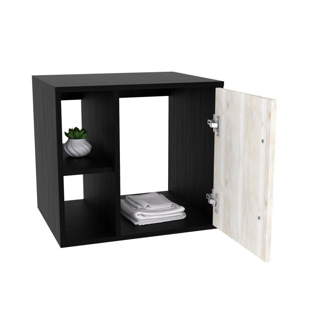 Conjunto Balcão C-cuba L38 E Espelheira Soft 500 Preto ônix C-nogal Preto Onix C-snow - 3