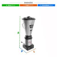 Liquidificador Industrial Monobloco Skymsen Inox 8L Baixa Rotação 0,5cv L8 Bivolt - 2
