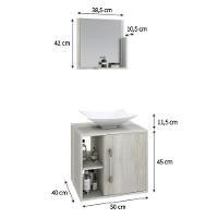 Conjunto Balcão C-cuba L38 E Espelheira Soft 500 Nogal C-preto ônix Snow - 5