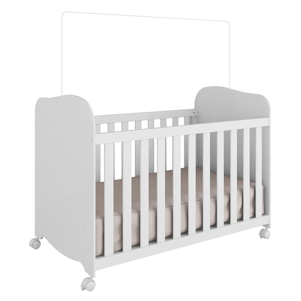 Jogo De Quarto Infantil Uli Guarda Roupa 2 Portas E Berço Branco Brilho - Móveis Peroba - 4