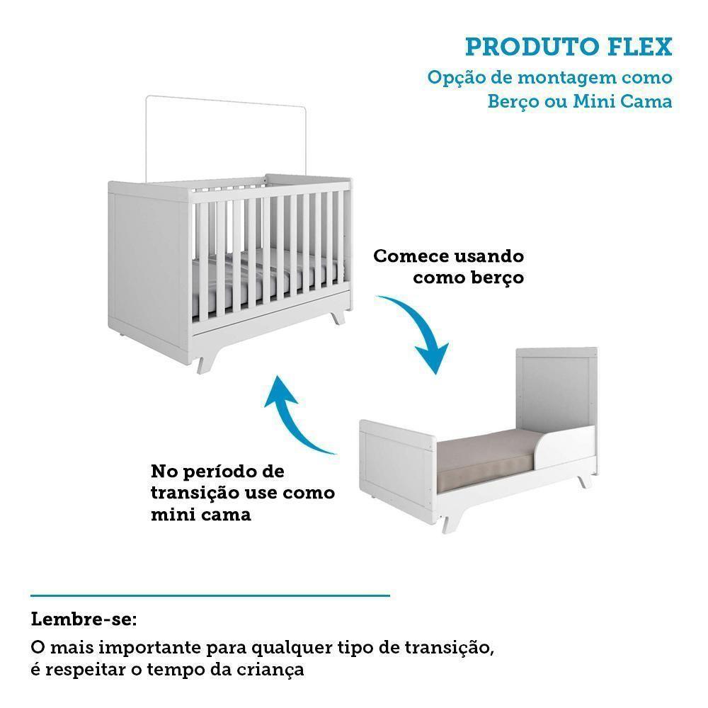 Jogo De Quarto Infantil Retrô Janelas Guarda Roupa E Berço Branco Brilho - Móveis Peroba - 4